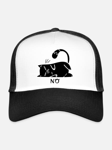 Cat No No Nope funny lazy - Trucker Cap - white/black - Front