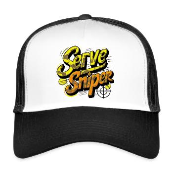 Tennis Shirt Aufschlag Serve Sniper - Trucker Cap - white/black - Front