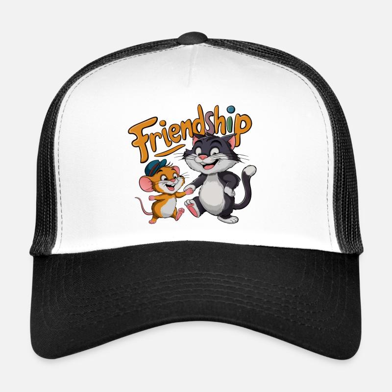 Friends Forever Cat and Mouse Friendship Trucker Cap