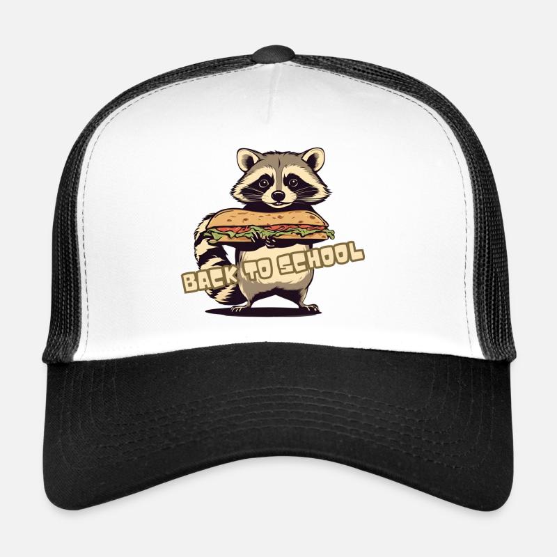RETOUR À l’école École de raton laveur - Casquette trucker  - blanc/noir