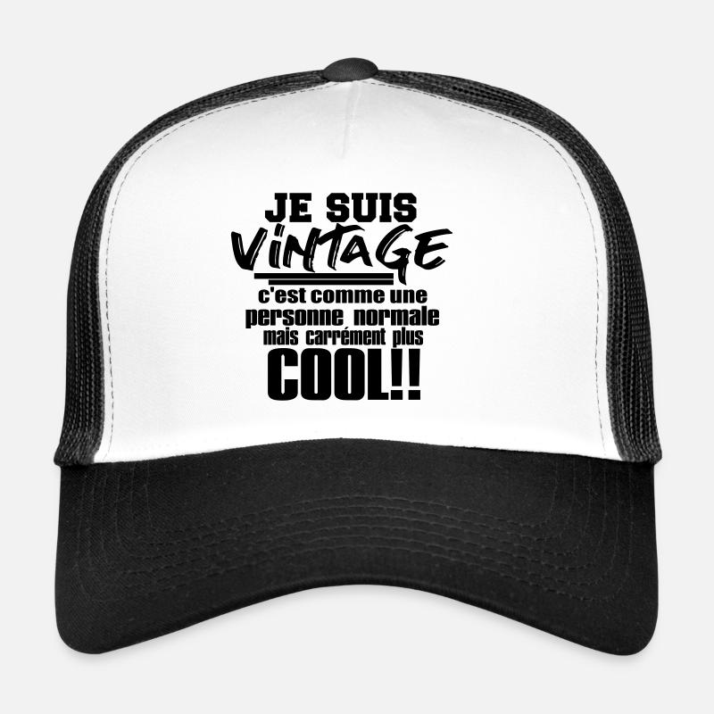 je suis vintage - Casquette trucker - blanc/noir