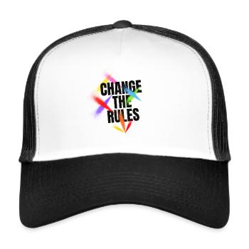 Change The Rules Graffiti Design - Trucker Cap - white/black - Front