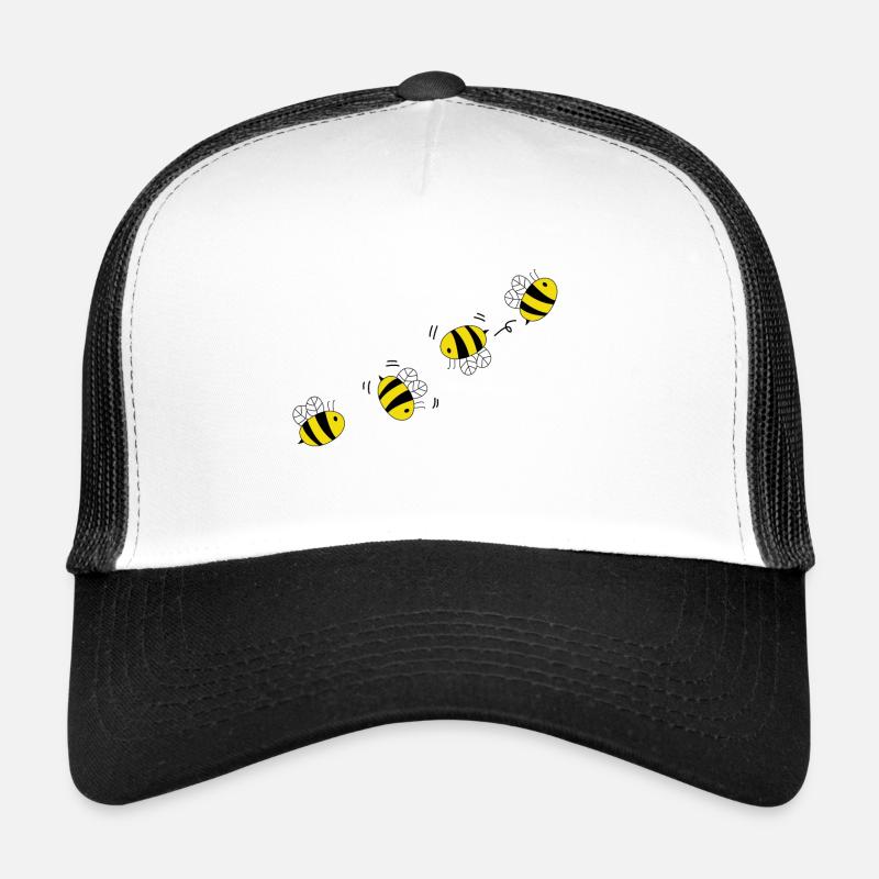 Abeille - Casquette trucker - blanc/noir
