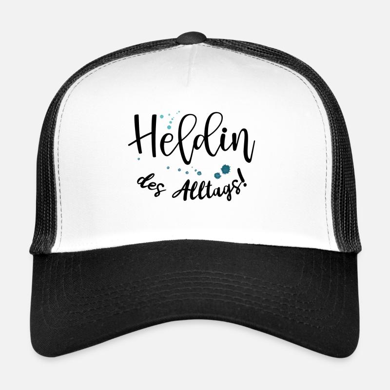 Spruch für Alltagsheldinnen: Heldin des Alltags - Trucker Cap - Weiß/Schwarz