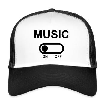 Musique sur | Écouter de la musique - Casquette trucker  - blanc/noir - Devant