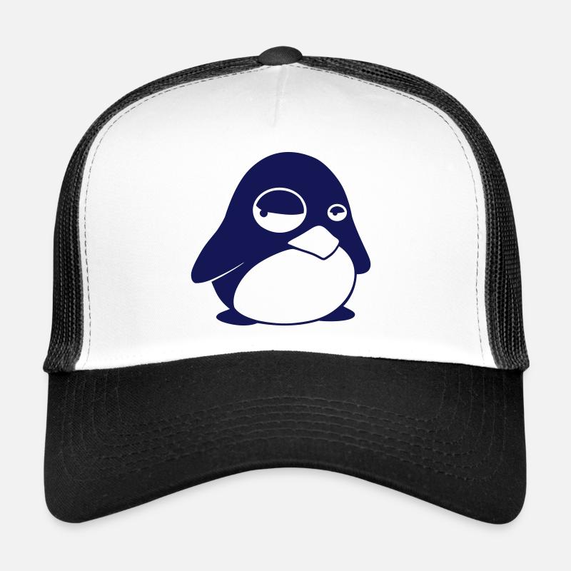 TUX Penguin, LINUX v2.0 - Casquette trucker  - blanc/noir