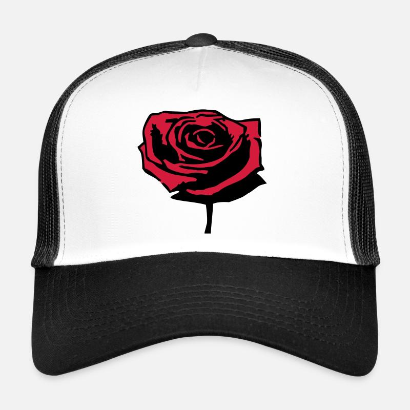 Red Rose Trucker Cap