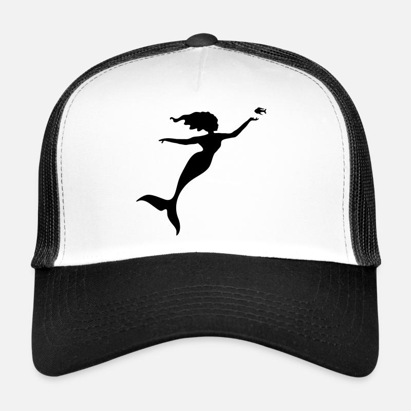 The mermaid plays with a fish Trucker Cap