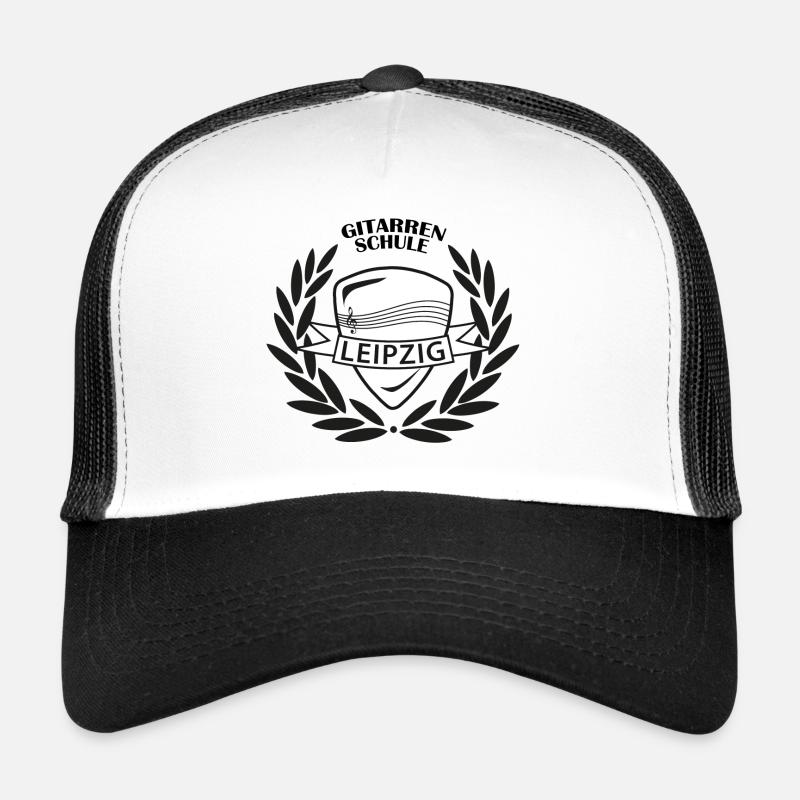 Gitarrenschule Leipzig (schwarz). - Trucker Cap - Weiß/Schwarz