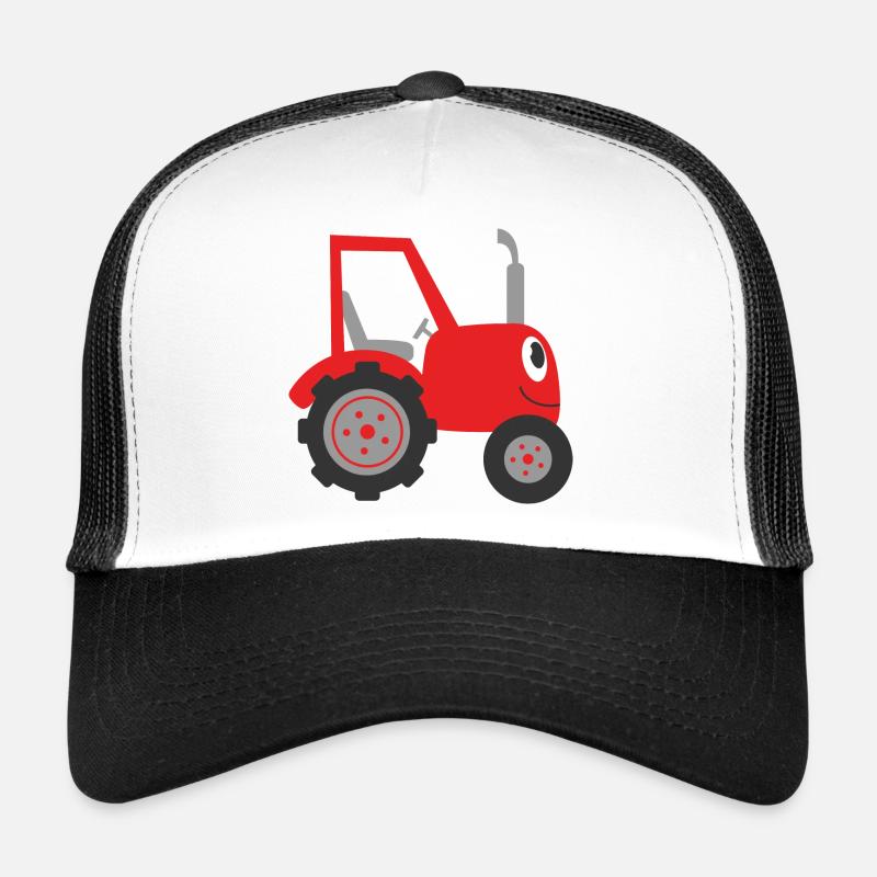 Comic Traktor - ideal für Kinder Shirts - Trucker Cap - Weiß/Schwarz