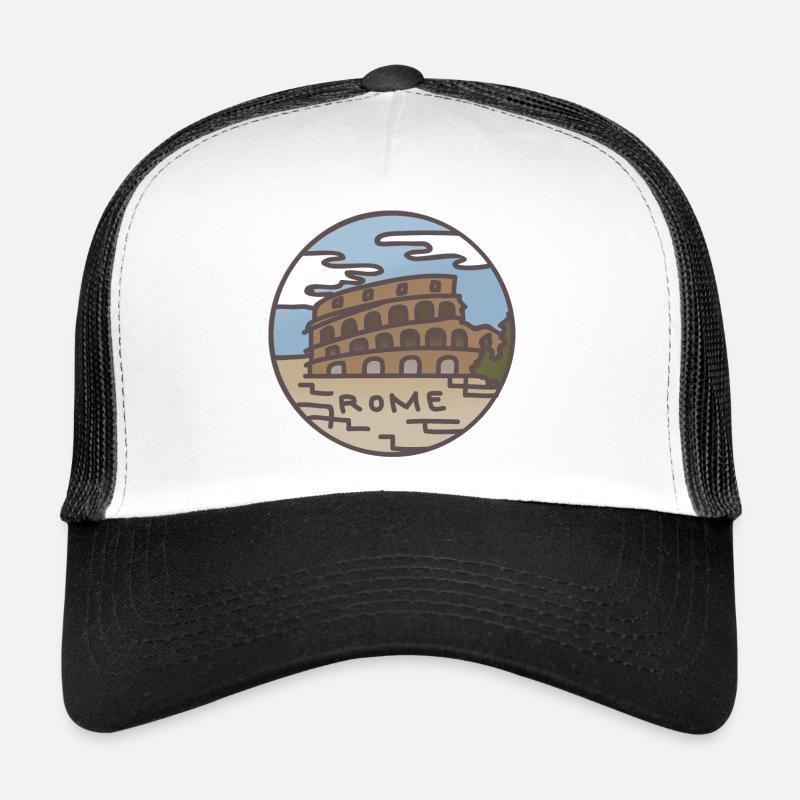 Rome (Italy) Illustration - Trucker Cap - Weiß/Schwarz