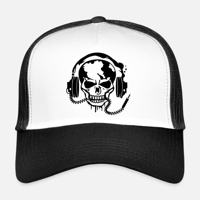 Un crâne avec un casque Casquette trucker 
