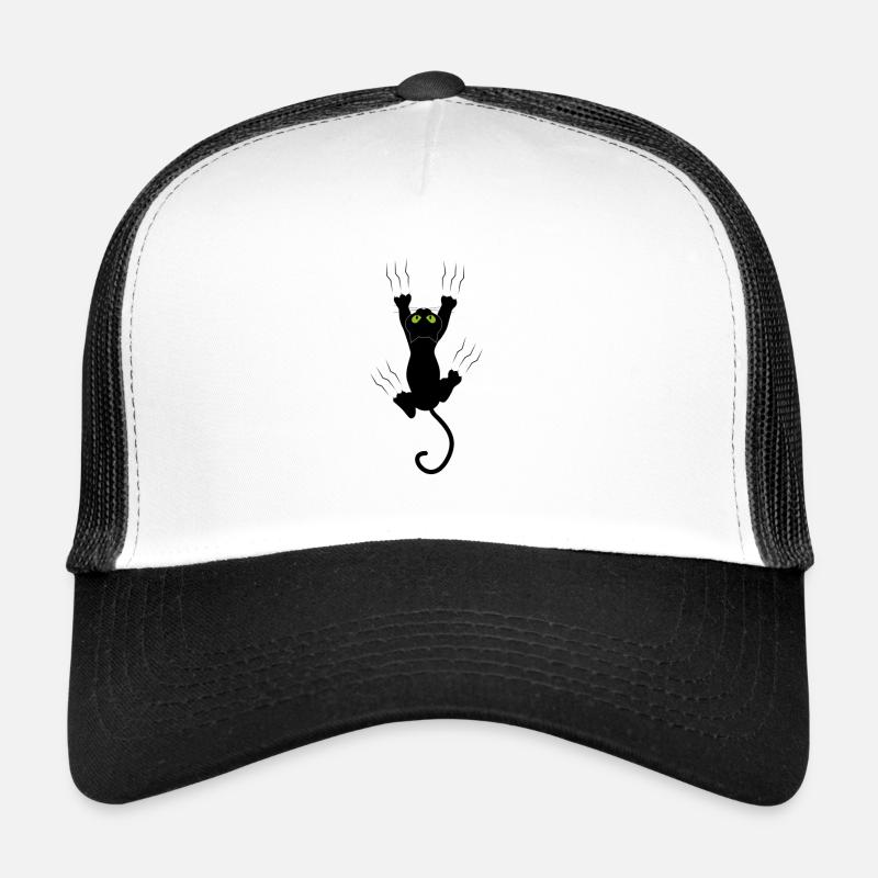 Katze - Trucker Cap - Weiß/Schwarz