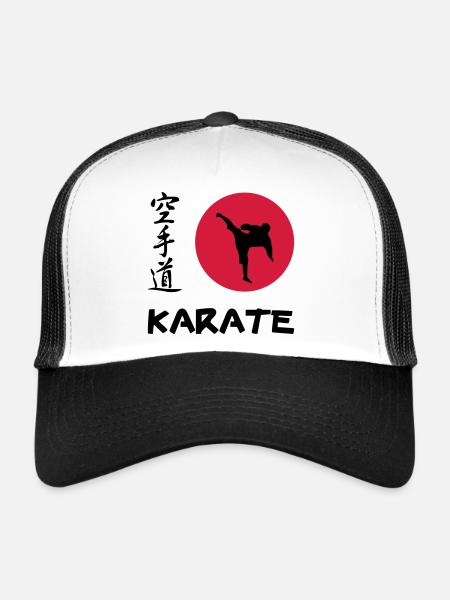Karate - Casquette trucker  - blanc/noir - Devant