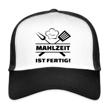 Mahlzeit ist fertig - Trucker Cap - Weiß/Schwarz - Vorne