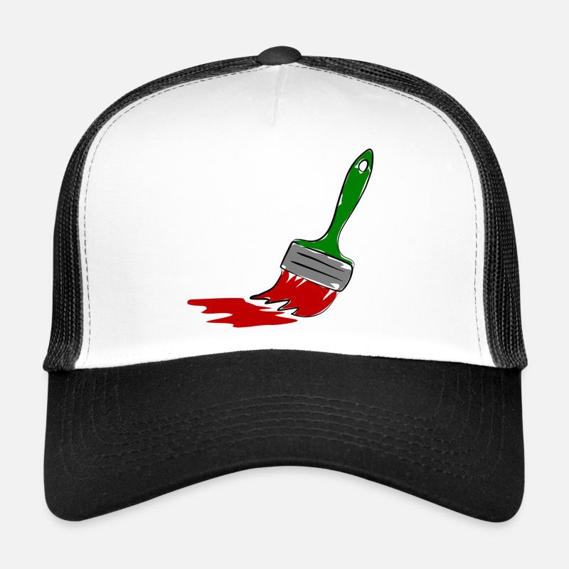 Maler Pinsel - Trucker Cap - Weiß/Schwarz