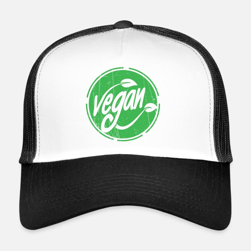 Vegan - Trucker Cap - Weiß/Schwarz