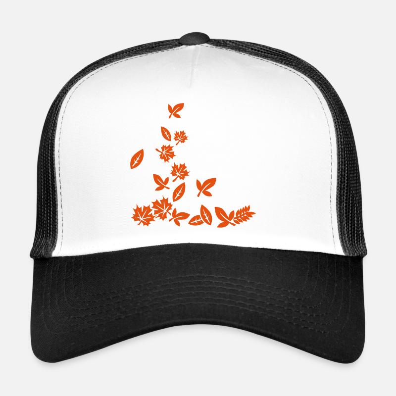 Blätter - Trucker Cap - Weiß/Schwarz