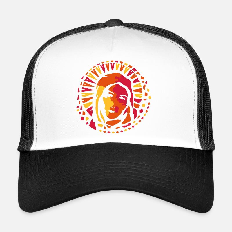 Kirchenfenster Stil Maria Mutter Gottes - Trucker Cap - Weiß/Schwarz