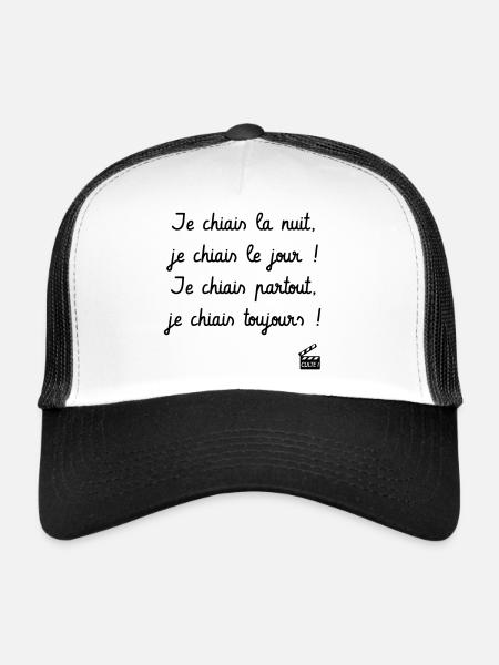 Je chiais la nuit, je chiais le jour... - Casquette trucker  - blanc/noir - Devant