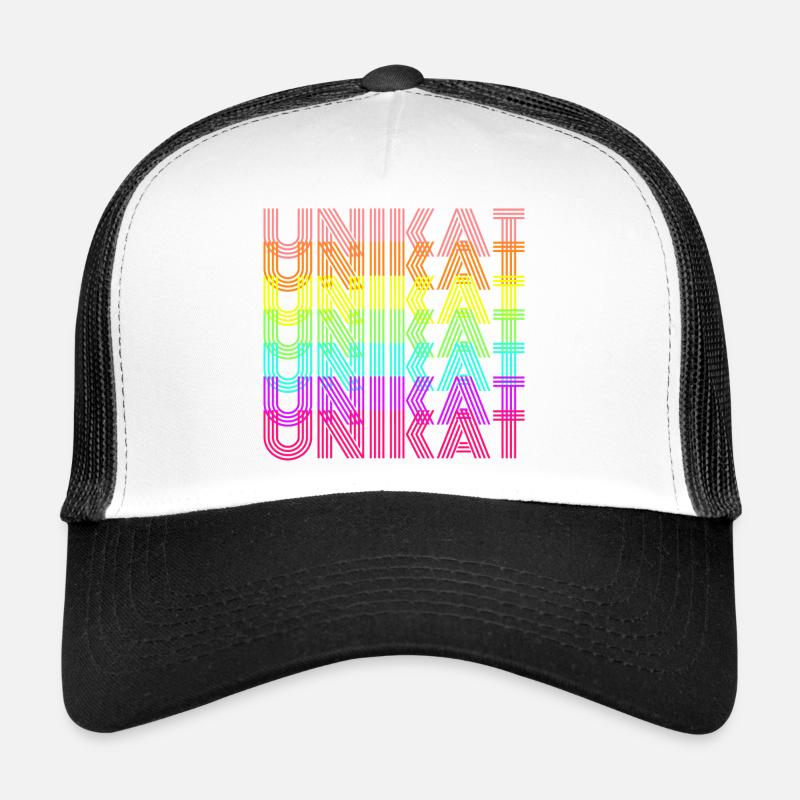 Unikat Bunt - Trucker Cap - Weiß/Schwarz