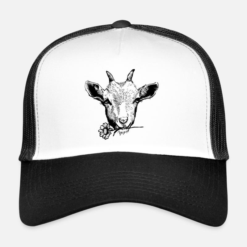 Chèvre - Casquette trucker  - blanc/noir