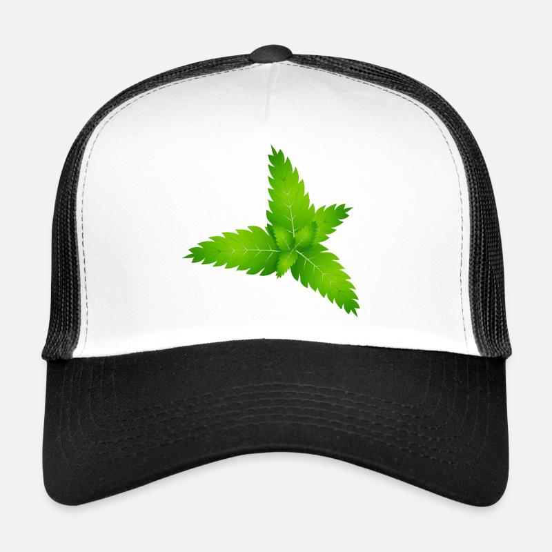 feuilles de menthe fraîche juteuse verte Casquette trucker 