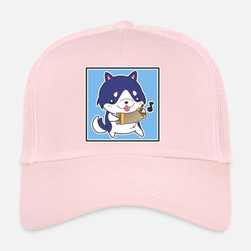 Chien avec accordéon Casquette trucker 