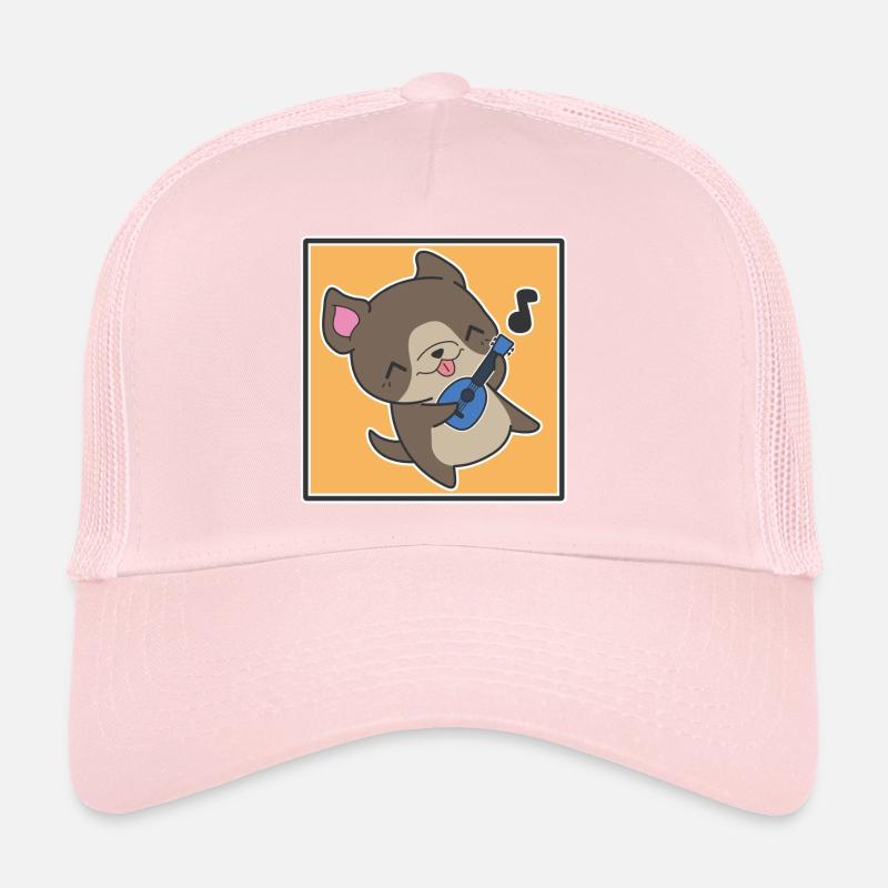 Hund mit Ukulele Trucker Cap
