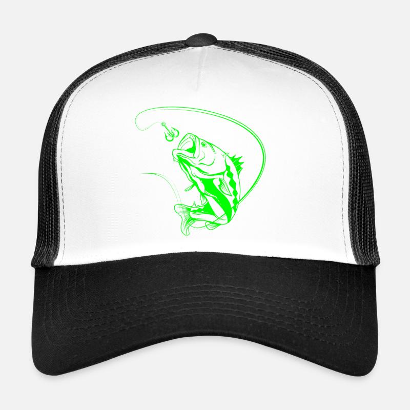 Leuchtender Angelfisch im Neon-Stil - Trucker Cap - Weiß/Schwarz