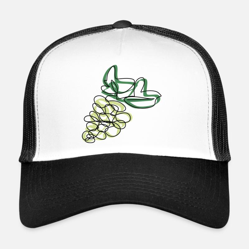 Lineart Grapes - Trucker Cap - white/black