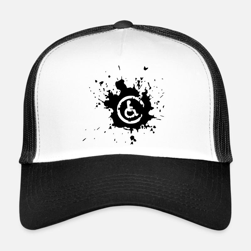 Image fauteuil roulant handicapé éclaboussure de peinture * Casquette trucker 