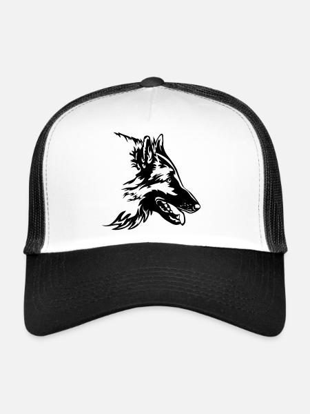 Tervuren Head - Trucker Cap - white/black - Front