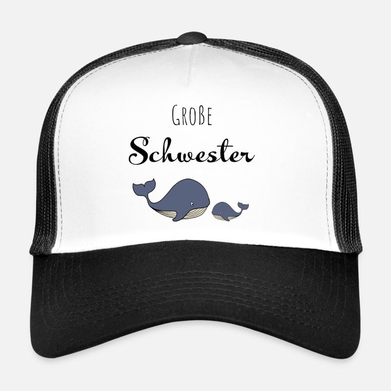 Große Schwester Wal - Trucker Cap - Weiß/Schwarz