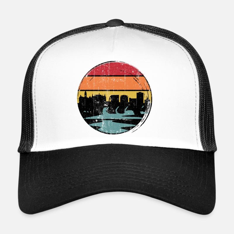 Sunset Skyline Silhouette Trucker Cap