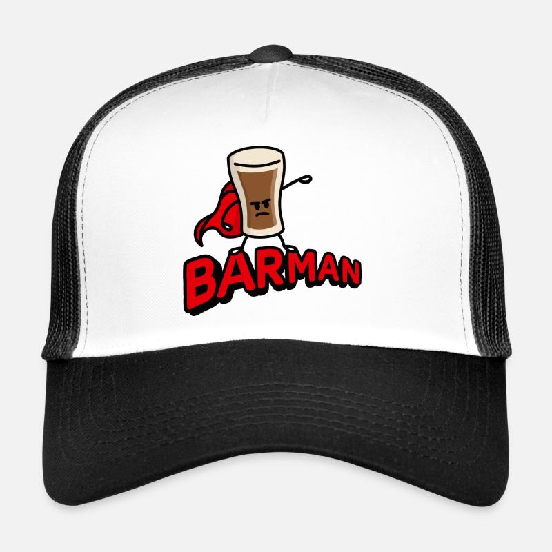 Stout beer pun, Barman, bartender superhero Irish Trucker Cap