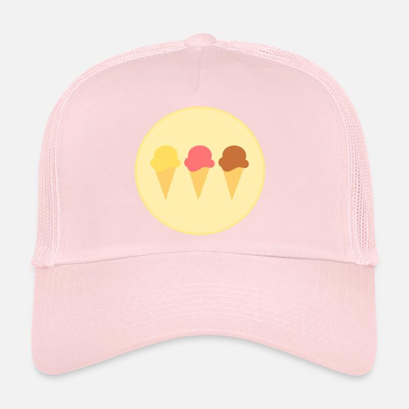 Eis Eiscreme Erdbeereis Vanilleeis Schokoeis Trucker Cap