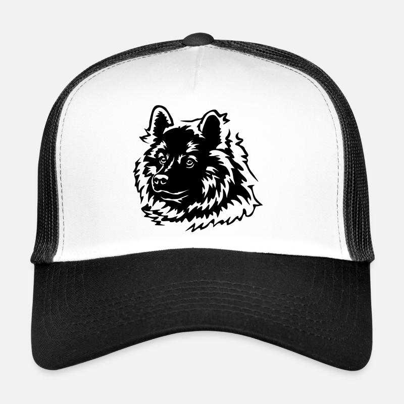 Eurasier Kopf - Trucker Cap - Weiß/Schwarz