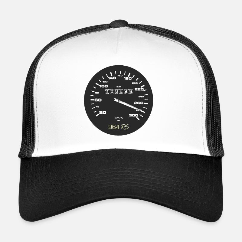 Highspeed - Tacho - Speedmeter - Trucker Cap - Weiß/Schwarz