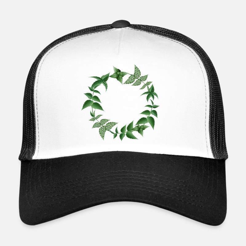 Couronne d’ortie dans des tons sombres de vert Casquette trucker 