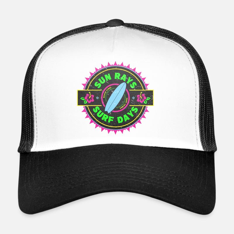 Surfing Retro Surfer Graphic Design Trucker Cap