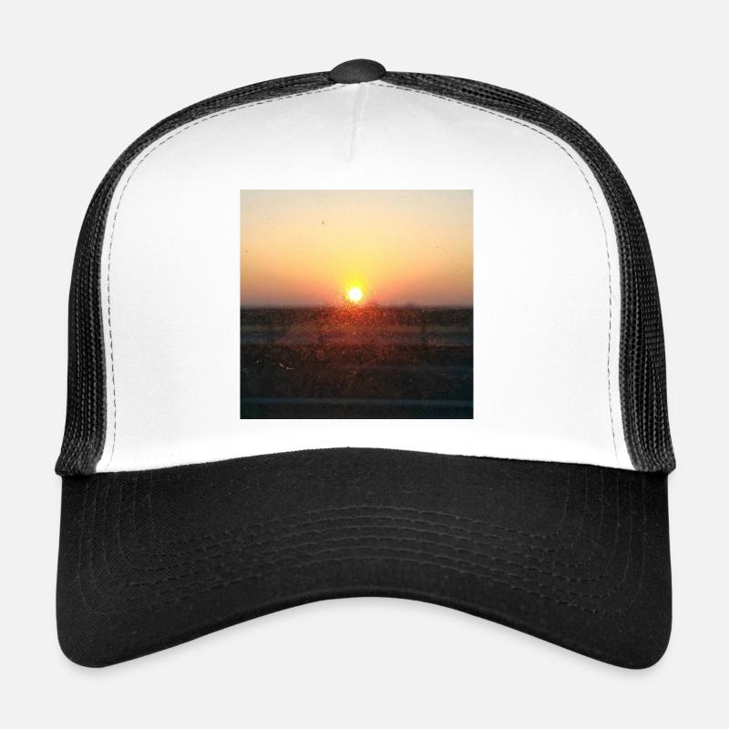 Rayon de coucher de soleil sur verre - Casquette trucker  - blanc/noir