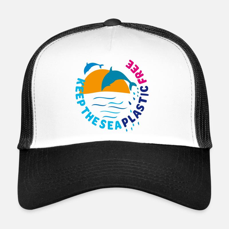Dauphins, gardez la mer sans plastique Casquette trucker 