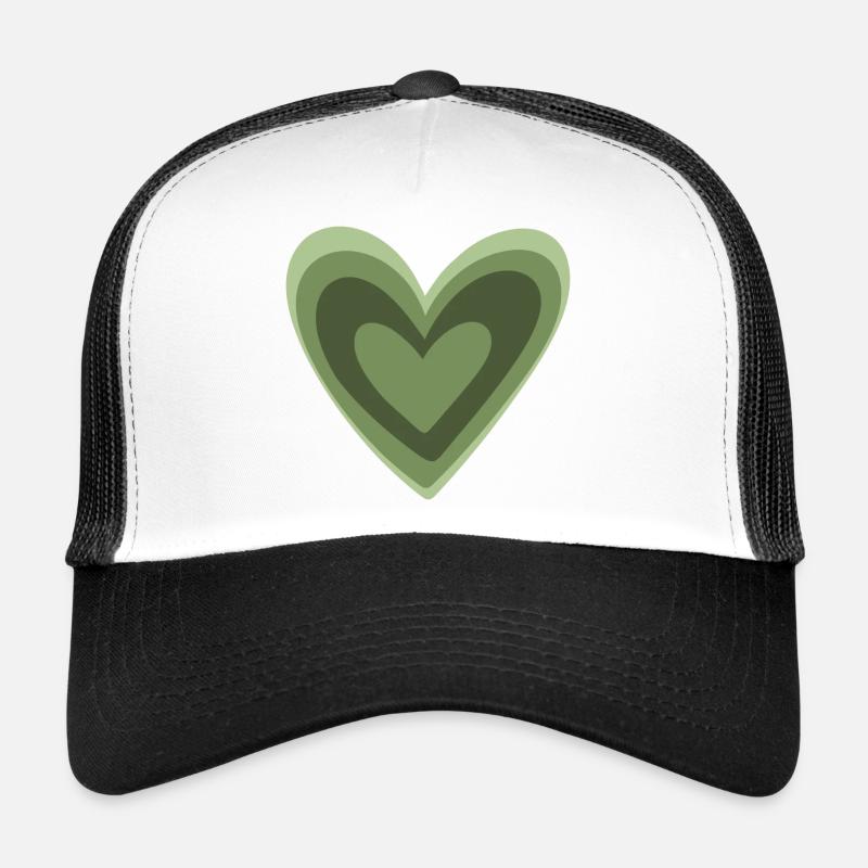 Green Heart - Trucker Cap - white/black