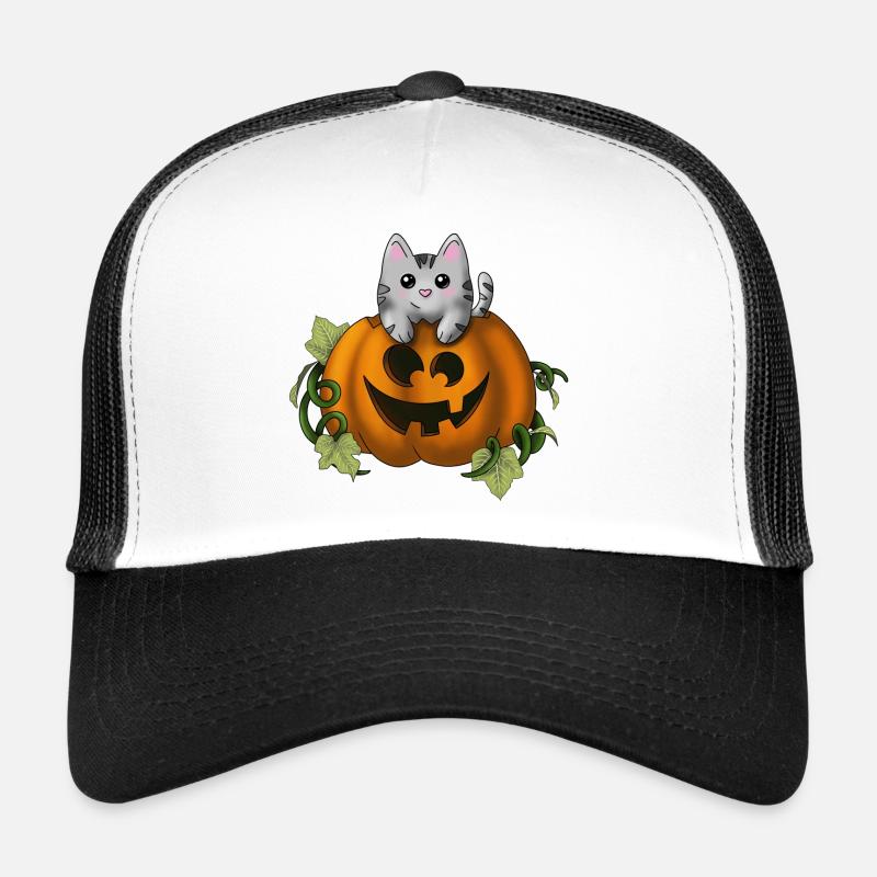 Chat mignon à la citrouille Casquette trucker 