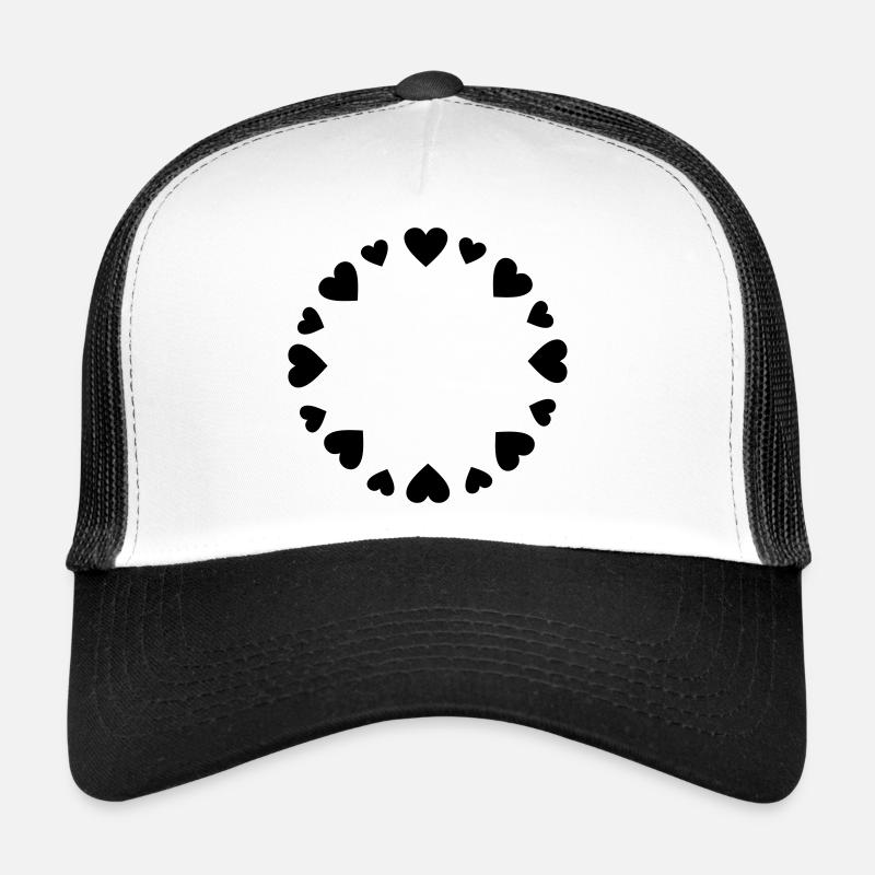 Hearts circle big small Trucker Cap