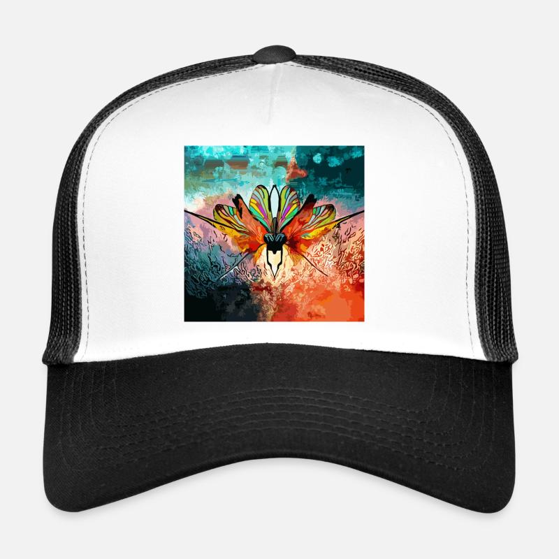 Farbiger Schmetterlingstraum - Trucker Cap - Weiß/Schwarz