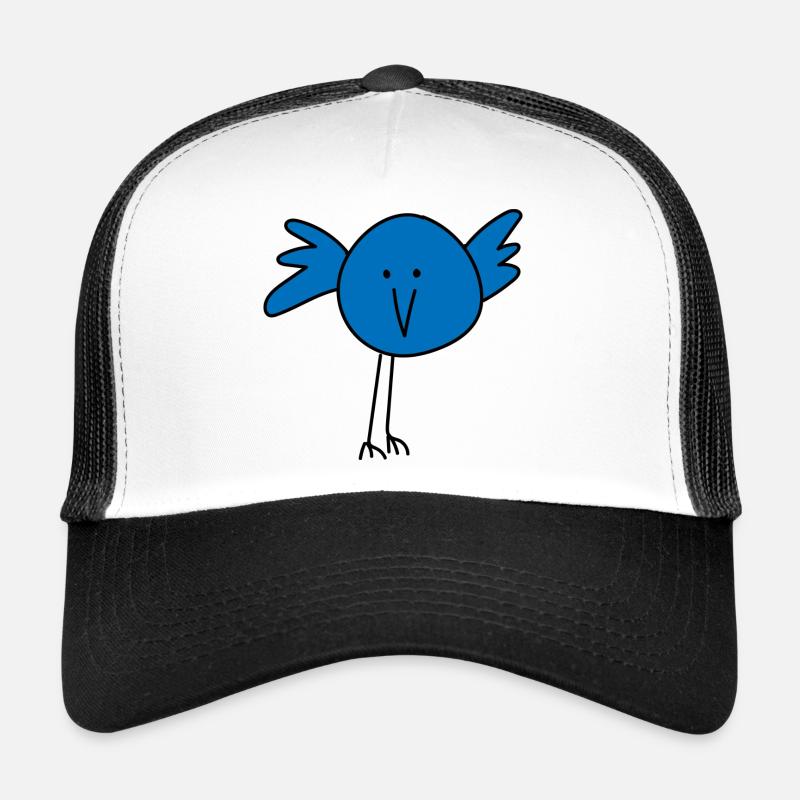 Playful bird face with blue accent Trucker Cap