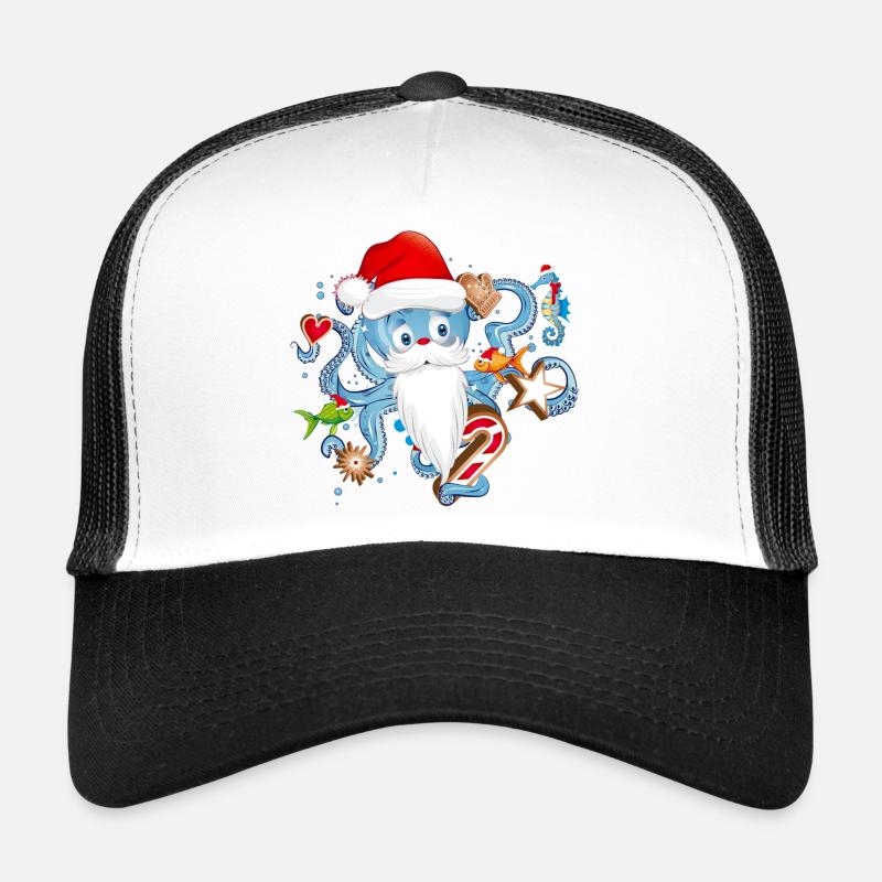 Octopus comme Père Noël avec casquette du Père Noël Casquette trucker 