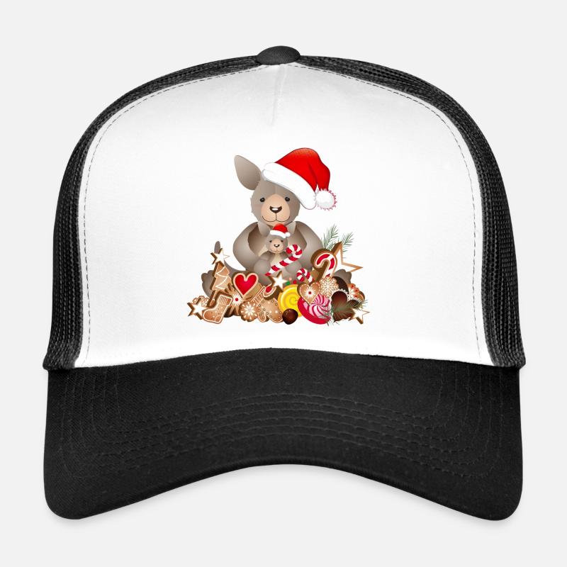kangourou doux pour Noël avec chapeau de Noël Casquette trucker 